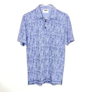 Linksoul LS1379 - Fashion Polo Shirt, Fogo Blue, Sz‎ Small, Pineapple prints